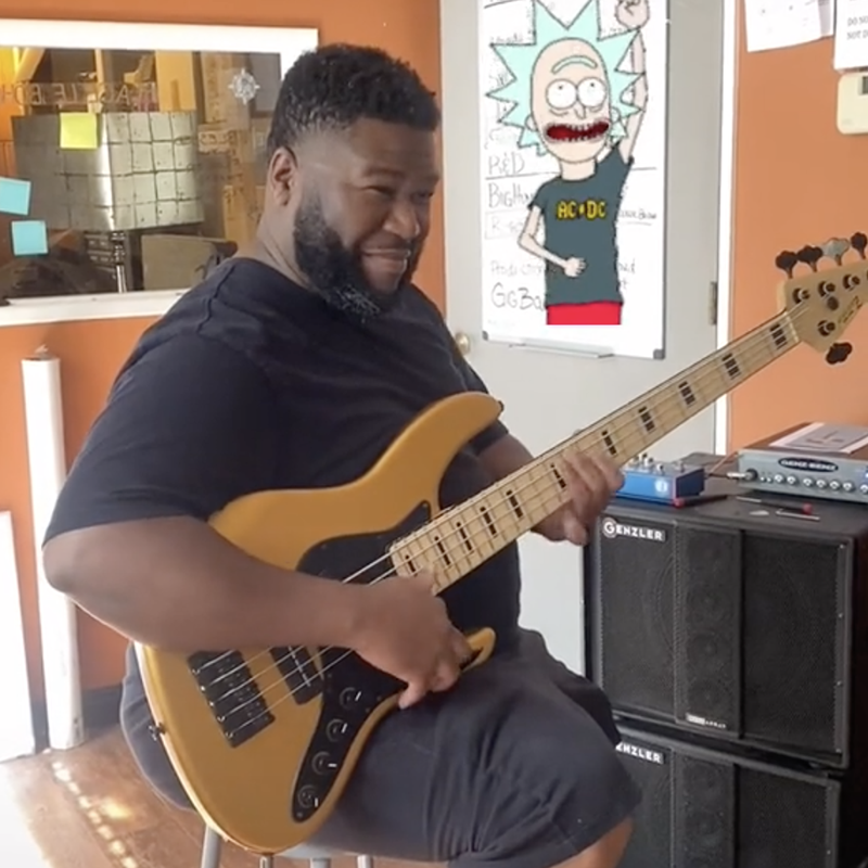 bass player with his bass