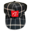 Front view of Nordstrand N Logo Plaid Trucker Cap in Black