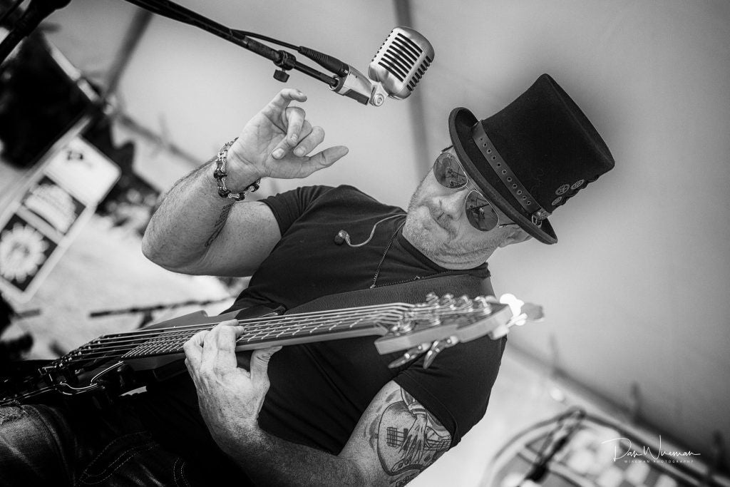 Photo of David Snell performing with his bass