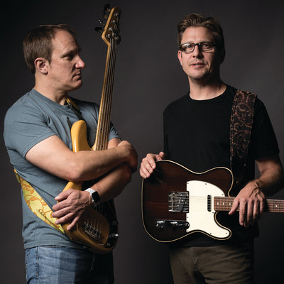 Carey Nordstrand and bass player with their basses