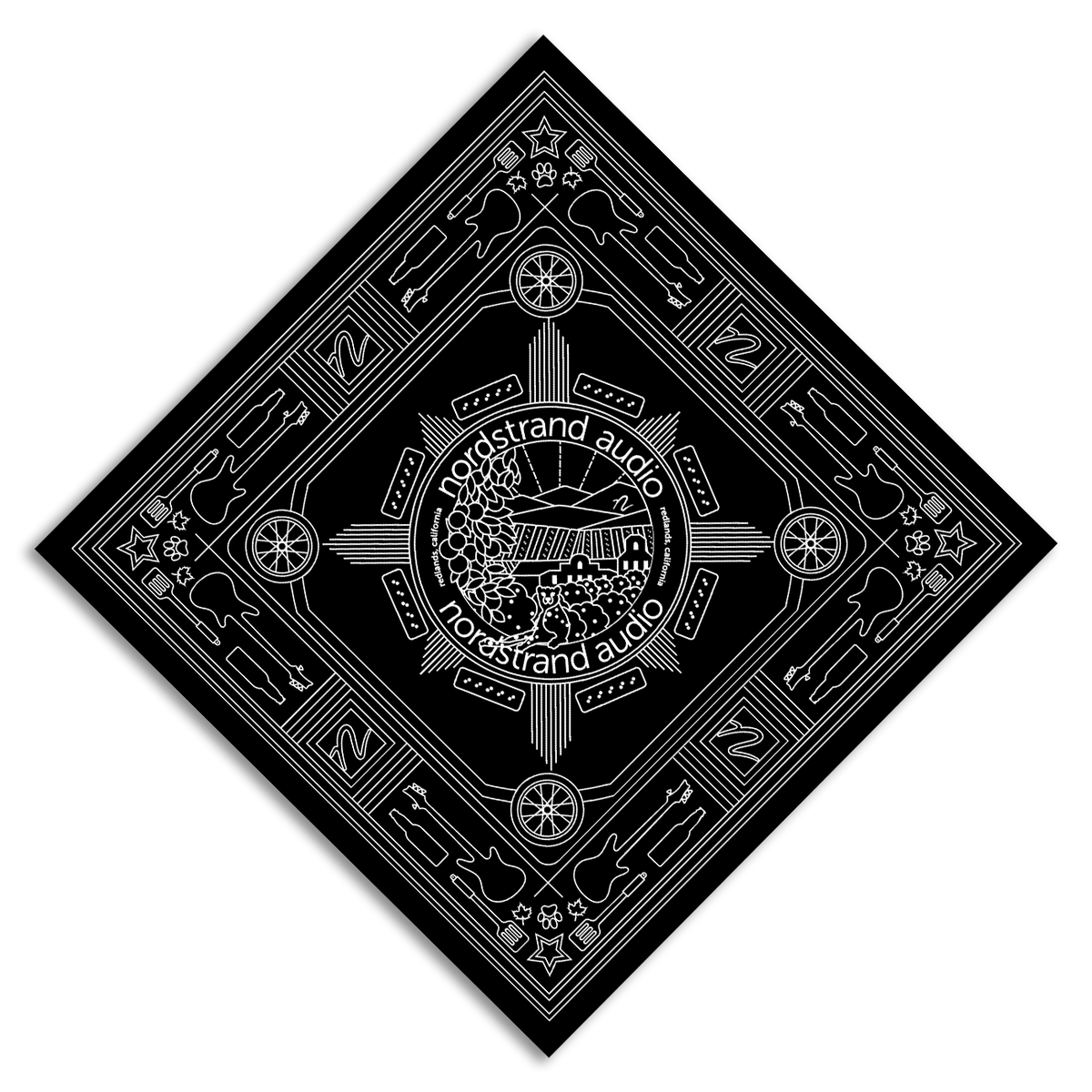 Front view of Nordstrand Hometown Bandana in Black