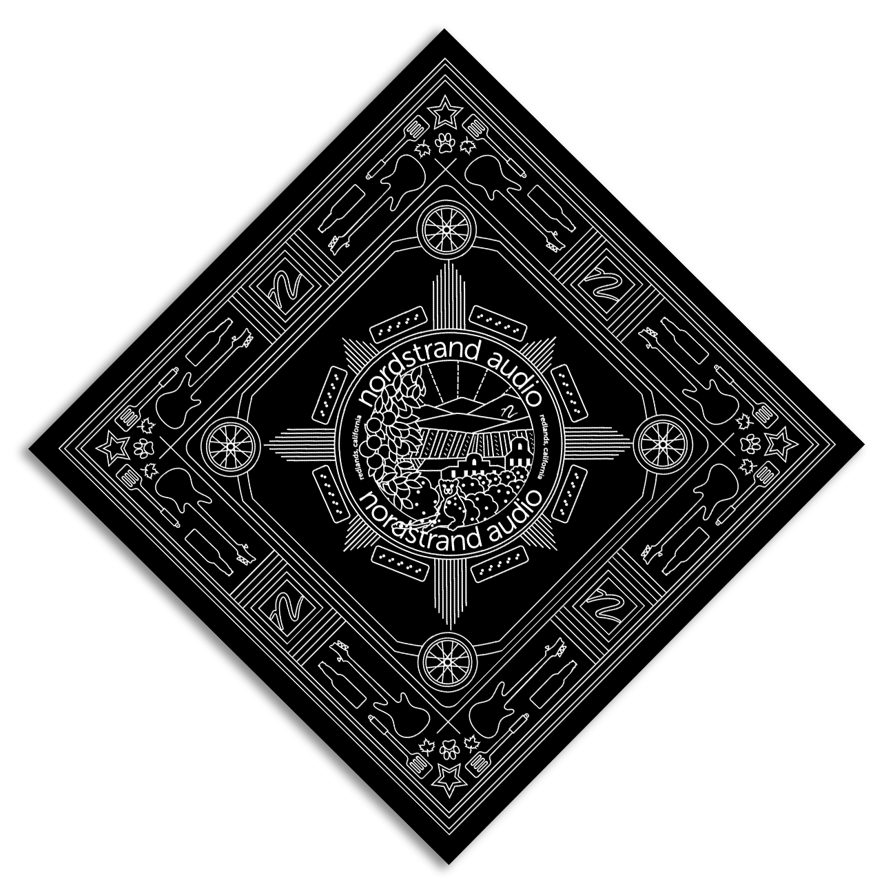 Front view of Nordstrand Hometown Bandana in Black