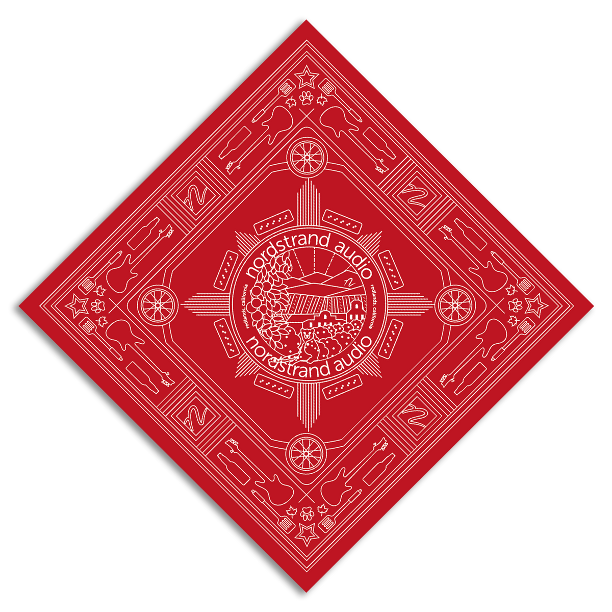 Front view of Nordstrand Hometown Bandana in Red