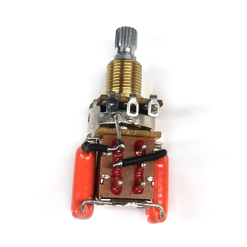 view of The Tone Drop showing the wiring and capacitors