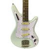 Front view of Nordstrand Acinonyx Bass V2 in Surf Green with Pearl Pickguard