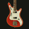 View of Parchment Pickguard on Nordstrand Acinonyx Bass In Dakota Red