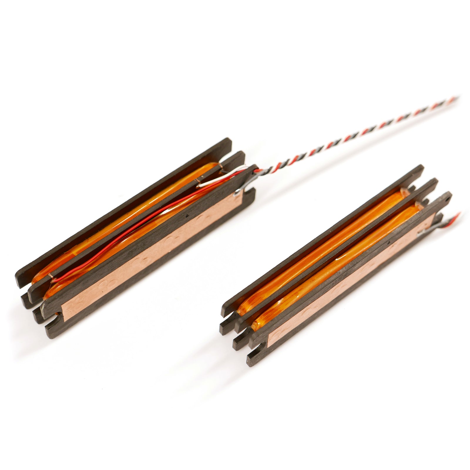 Side view of Nordstrand Fat Stack 6 Bass Pickup Set without covers