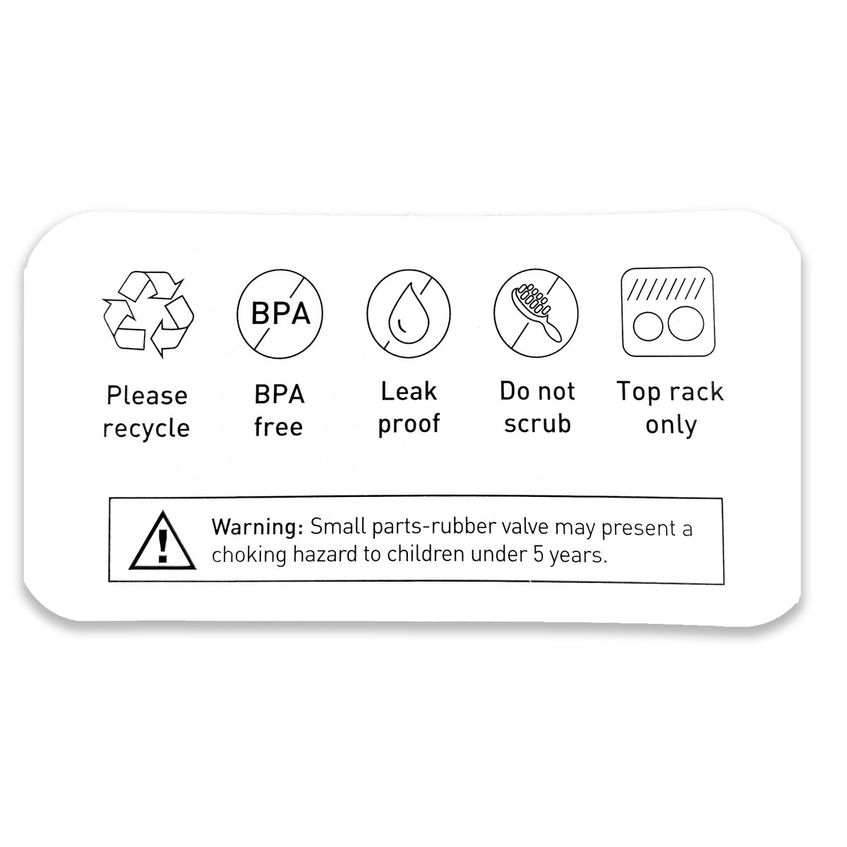 View of instructional card for Nordstrand Water Bottle