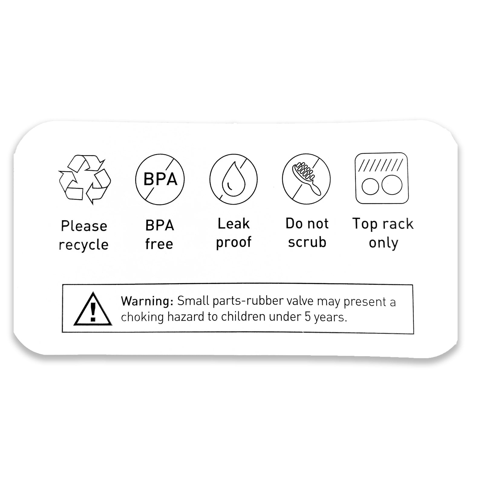 View of instructional card for Nordstrand Water Bottle