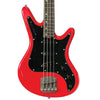 Front view of Nordstrand Acinonyx Bass V2 in Dakota Red with Black Pickguard