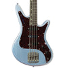Front view of Nordstrand Acinonyx Bass V2 in Lake Placid Blue with Tortoise Pickguard