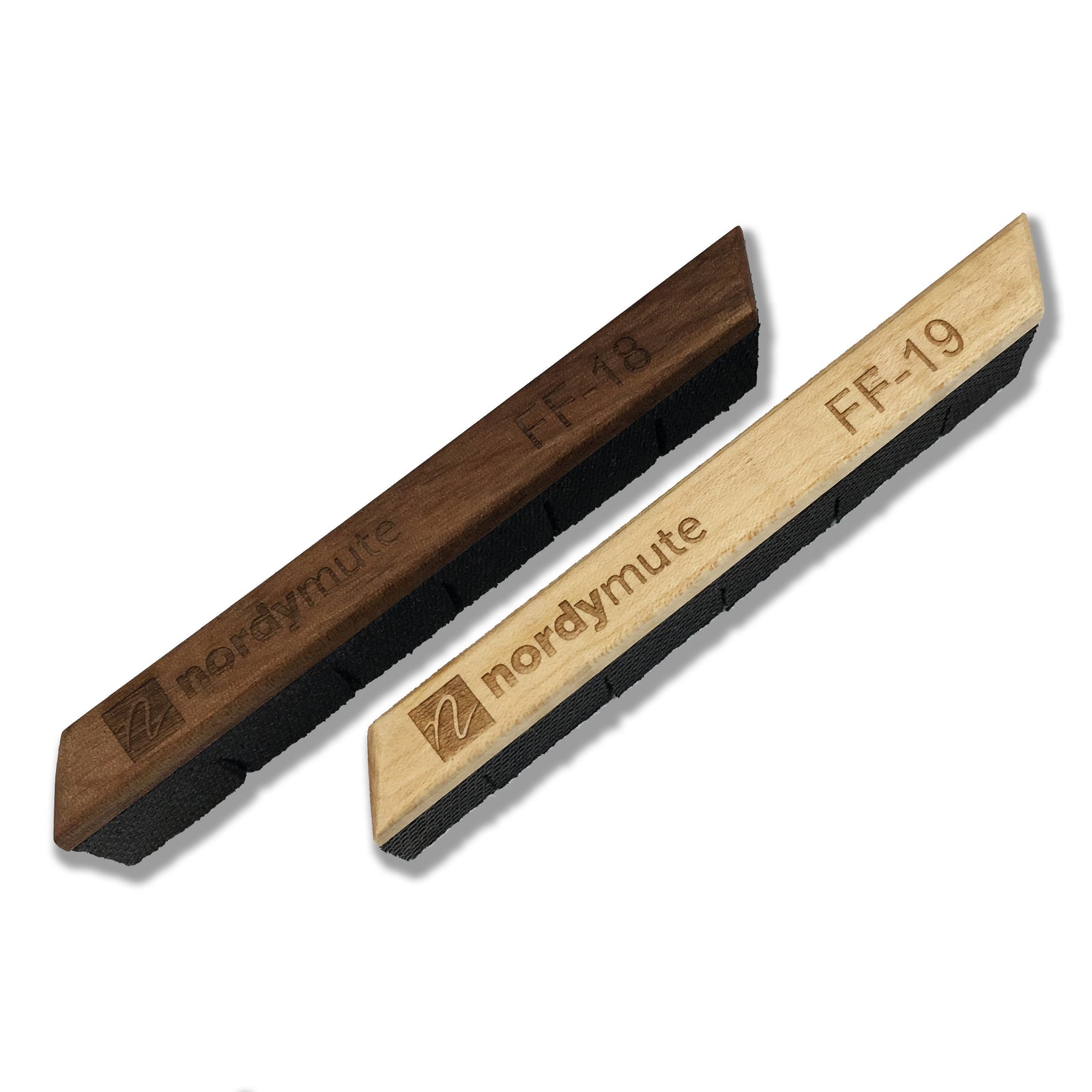 Front view of Nordstrand Dindstrand Nordwall NordyMutes in various woods